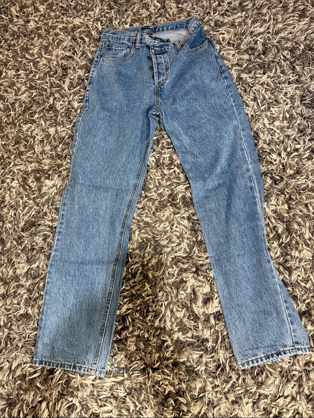 Fashion nova criss cross Straight-Leg Jeans